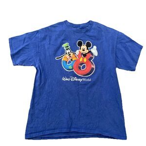 Walt Disney World 2008 T-Shirt Size XL Blue Foil Accents Tee